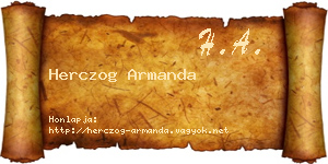 Herczog Armanda névjegykártya